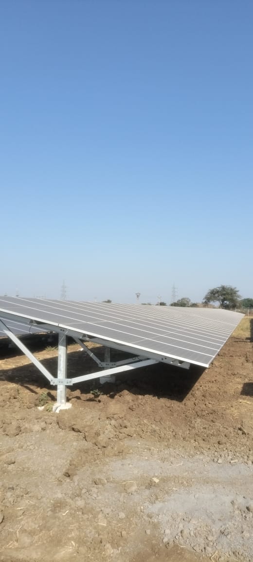 Completed module table mounted on a galvanised support structure